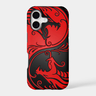 Rote und schwarze Yin Yang Drachen