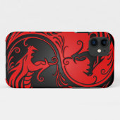 Rote und schwarze Yin Yang Drachen Case-Mate iPhone Hülle (Rückseite (Horizontal))