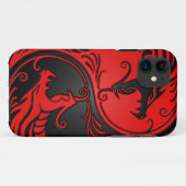 Rote und schwarze Yin Yang Drachen Case-Mate iPhone Hülle (Rückseite (Horizontal))