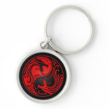 Rote und schwarze Yin Yang Drachen