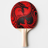 Rote und schwarze Yin Yang Drachen
