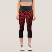Rote und schwarze Zebrastreifen: Stilvolle Legging (Vorderseite)