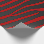 Rote und schwarze Zebrastreifen - Tierfarbe Geschenkpapier (Ecke)