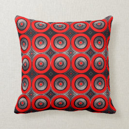 Rote und Schwarzes Kreise - Throw Pillow Kissen