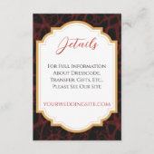 Rote und schwarzgotische dunkle Hochzeit Begleitkarte (Vorderseite)