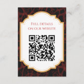 Rote und schwarzgotische dunkle Hochzeit Begleitkarte (Rückseite)