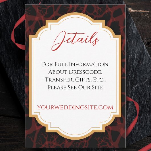 Rote und schwarzgotische dunkle Hochzeit Begleitkarte