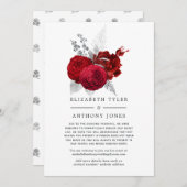 Rote und Silberblume - reduzierte Gästeliste Ankündigung (Vorne/Hinten)