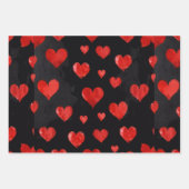 Rote und silberne Herzen Geschenkpapier Set (Vorderseite 3)