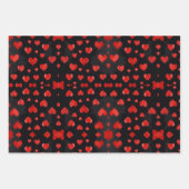 Rote und silberne Herzen Geschenkpapier Set (Vorderseite)