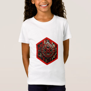 Rote und silberne keltische Knoten in einem sechse T-Shirt