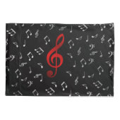 rote und silberne Musiknoten Kissenbezug (Rückseite)