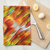 Rote und verchromte gelbe Flecken, warme Farben Geschirrtuch (Viertel Falte)