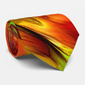 Rote und verchromte gelbe Flecken, warme Farben Krawatte (Gerollt)