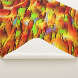 Rote und verchromte gelbe Flecken, warme Farben Sherpadecke