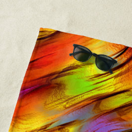 Rote und verchromte gelbe Flecken, warme Farben Strandtuch