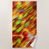 Rote und verchromte gelbe Flecken, warme Farben Strandtuch (Vorderseite)