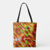 Rote und verchromte gelbe Flecken, warme Farben Tasche (Rückseite)