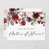 Rote und violette Blumen sind meine Ehrenmatrone Postkarte (Vorne/Hinten)