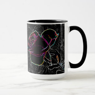 Rote und violette Neon Rose Verborgene Schale  Tasse