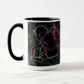 Rote und violette Neon Rose Verborgene Schale Tasse (Links)