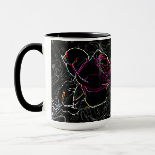 Rote und violette Neon Rose Verborgene Schale Tasse (Links)