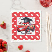 Rote und weiße Abschluss-Kindergarten  Serviette (Beispiel)