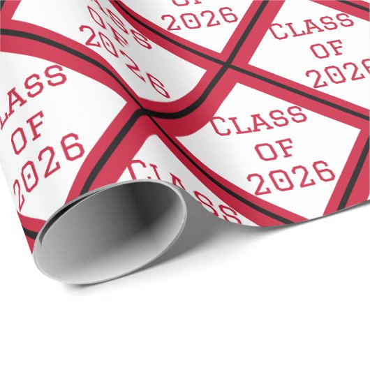 Rote und Weiße Abschluss-Verpackungspapier | 2026 Geschenkpapier (Rolleneckpunkt)