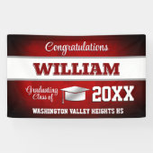 Rote und Weiße Abschlussfeier Banner (Horizontal)