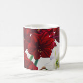 Rote und weiße Amaryllis 2008 Kaffeetasse (VorderseiteRechts)