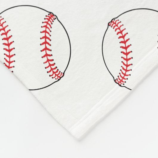 Rote und weiße Baseballs | Hintergrundfarbe Fleecedecke (Ecke)