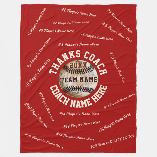 Rote und weiße Baseballtrainer-Geschenke, alle Fleecedecke (Vorderseite)