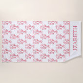 Rote und weiße Baumwollpflanzen an der Küste Perso Strandtuch (Vorderseite)