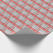 Rote und weiße Bingokarten Geschenkpapier (Ecke)