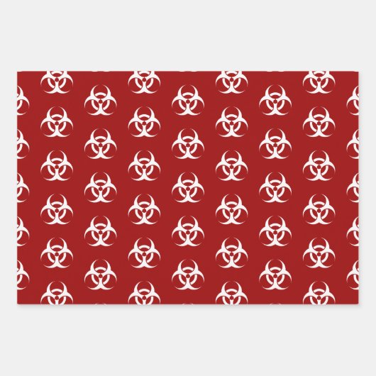Rote und weiße Biogefährdung Geschenkpapier Set (Vorderseite 2)