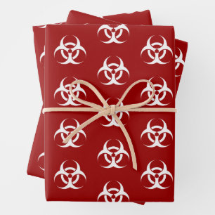 Rote und weiße Biogefährdung Geschenkpapier Set