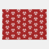 Rote und weiße Biogefährdung Geschenkpapier Set (Vorderseite)