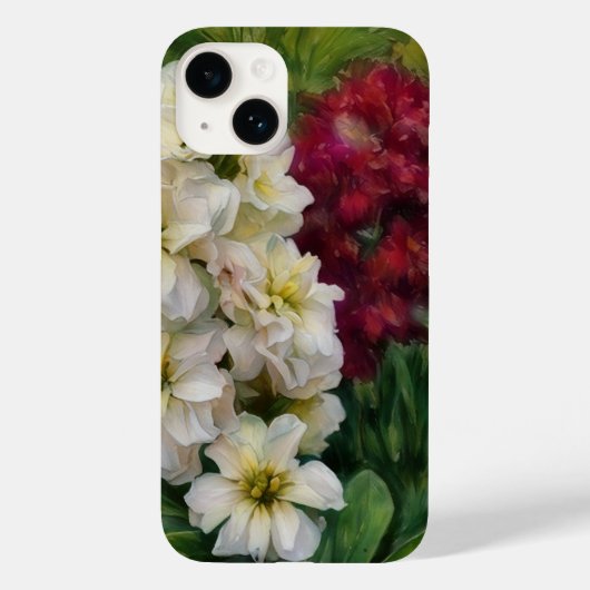 Rote und weiße Blume Art Phone Case (Rückseite)