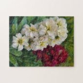 Rote und weiße Blume Art Puzzle (Horizontal)