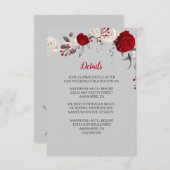 Rote und weiße Blume - Einzelheiten zu den silbern Begleitkarte (Vorne/Hinten)