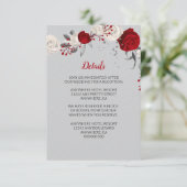Rote und weiße Blume - Einzelheiten zu den silbern Begleitkarte (Stehend Vorderseite)
