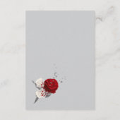 Rote und weiße Blume - Einzelheiten zu den silbern Begleitkarte (Rückseite)