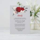 Rote und weiße Blume - Einzelheiten zu den silbern Begleitkarte (Stehend Vorderseite)