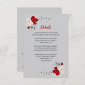 Rote und weiße Blume - Einzelheiten zu den silbern Begleitkarte (Vorne/Hinten)