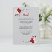 Rote und weiße Blume - Einzelheiten zu den silbern Begleitkarte (Stehend Vorderseite)