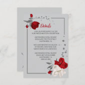 Rote und weiße Blume - Einzelheiten zu den silbern Begleitkarte (Vorne/Hinten)