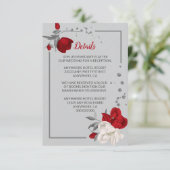 Rote und weiße Blume - Einzelheiten zu den silbern Begleitkarte (Stehend Vorderseite)