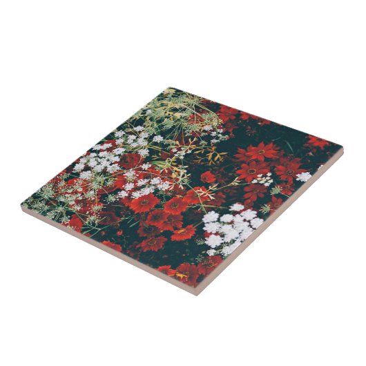 Rote und weiße Blume Fliese (Seite)