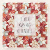 Rote und weiße Blume Glasuntersetzer (Vorderseite)