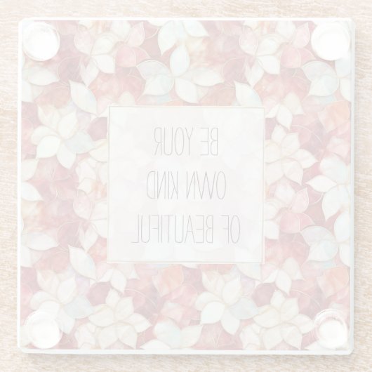 Rote und weiße Blume Glasuntersetzer (Rückseite)